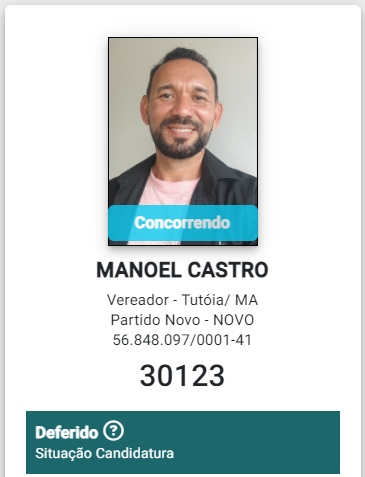 Candidatura a Vereador de Manoel Castro é deferida para as eleições de Tutoia 2024